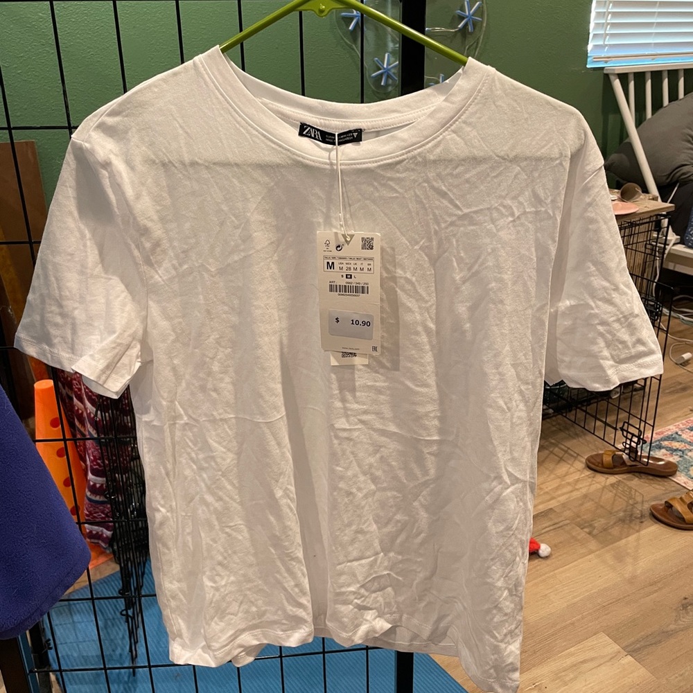 Zara Loose Fit White Tee